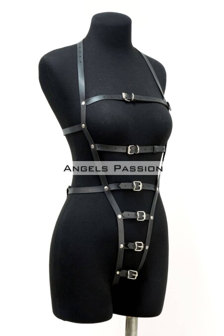 Ağ Bölgesi Açık Deri Fantezi Giyim, Deri Deri Body Harness - APFT790 - 2