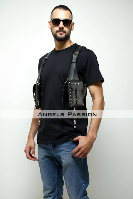 Çantalı Şık Erkek Harness, Holster Bag, Leather Holster Bag - APFTM235 - 1