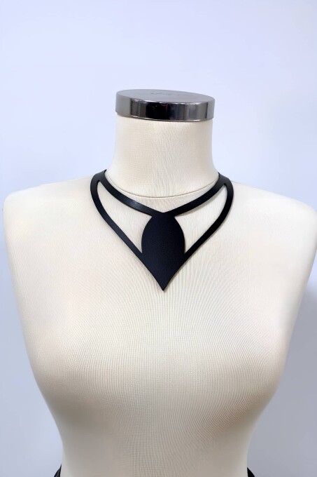 Damla Deri Choker, Deri Choker Kolye - APFT1411 - 3