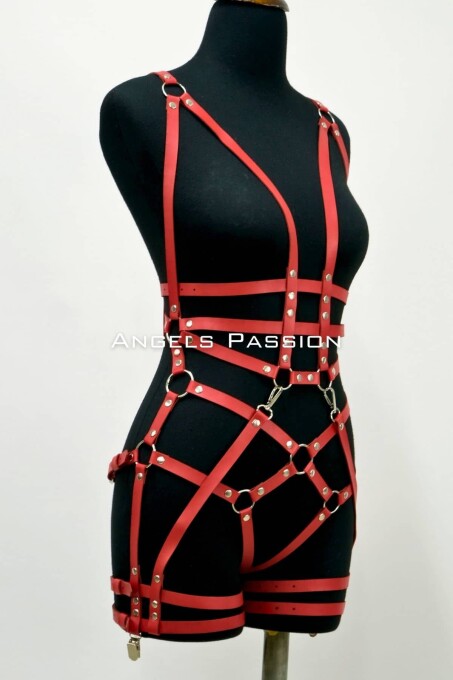 Deri Body Harness, Deri Dansçı Kostüm, Pole Dans Kostüm - APFT502 - 2