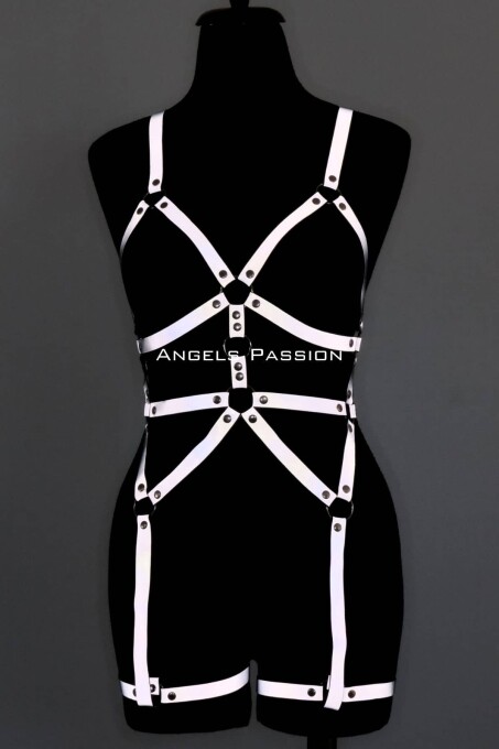 Reflektörlü Full Body Harness, Karanlıkta Yansıyan Dansçı Aksesuar - APFT461 - 1